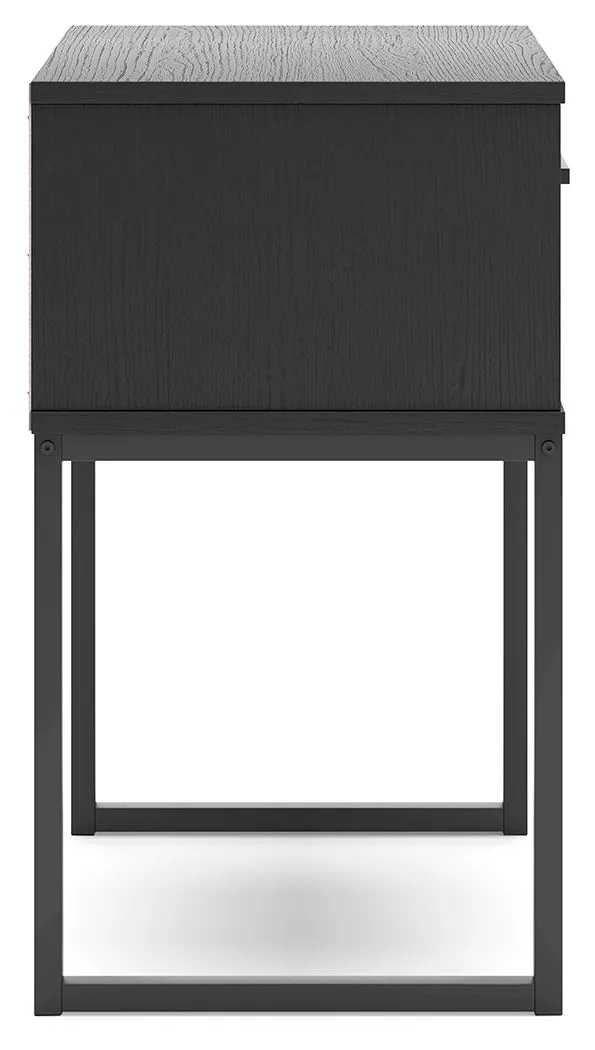 Socalle Full Platform Bed with 2 Nightstands in Black