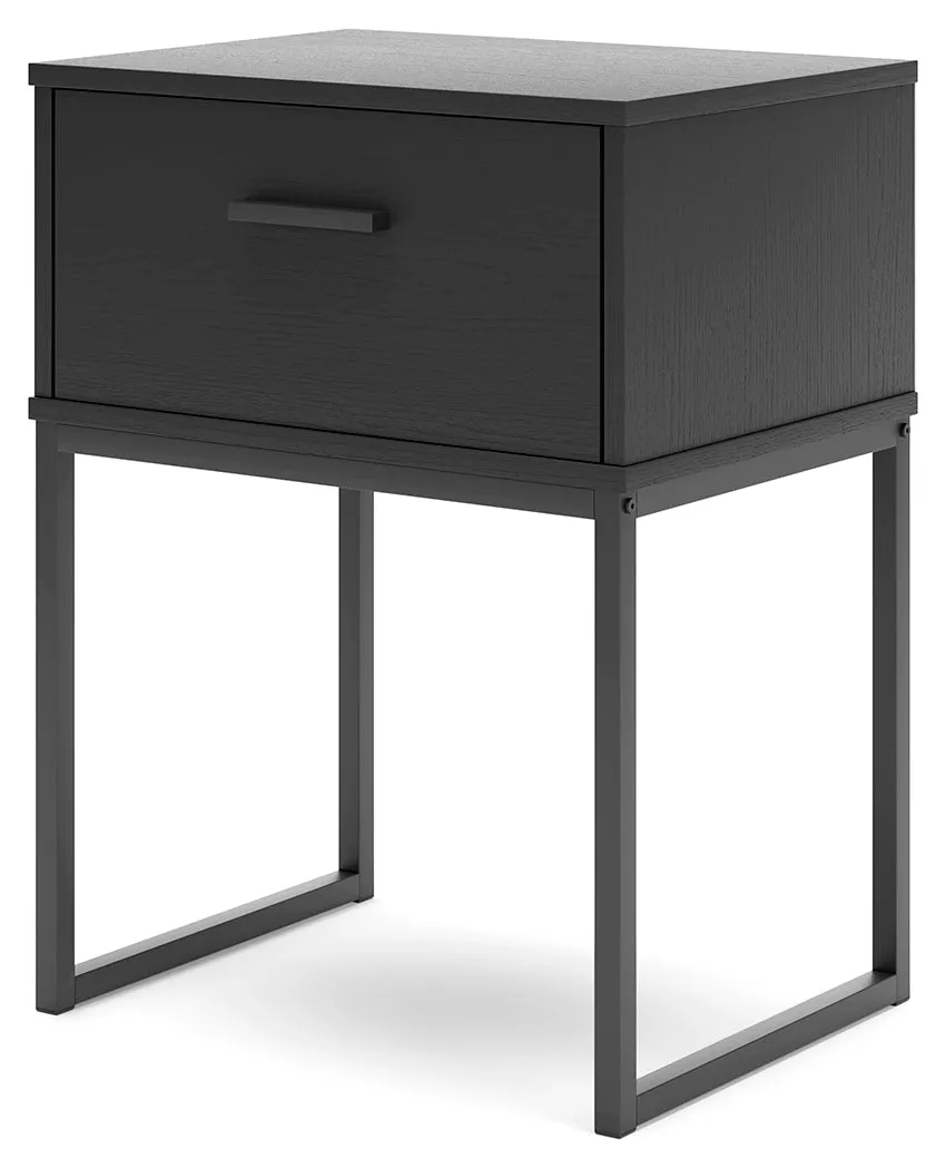 Socalle Full Platform Bed with 2 Nightstands in Black