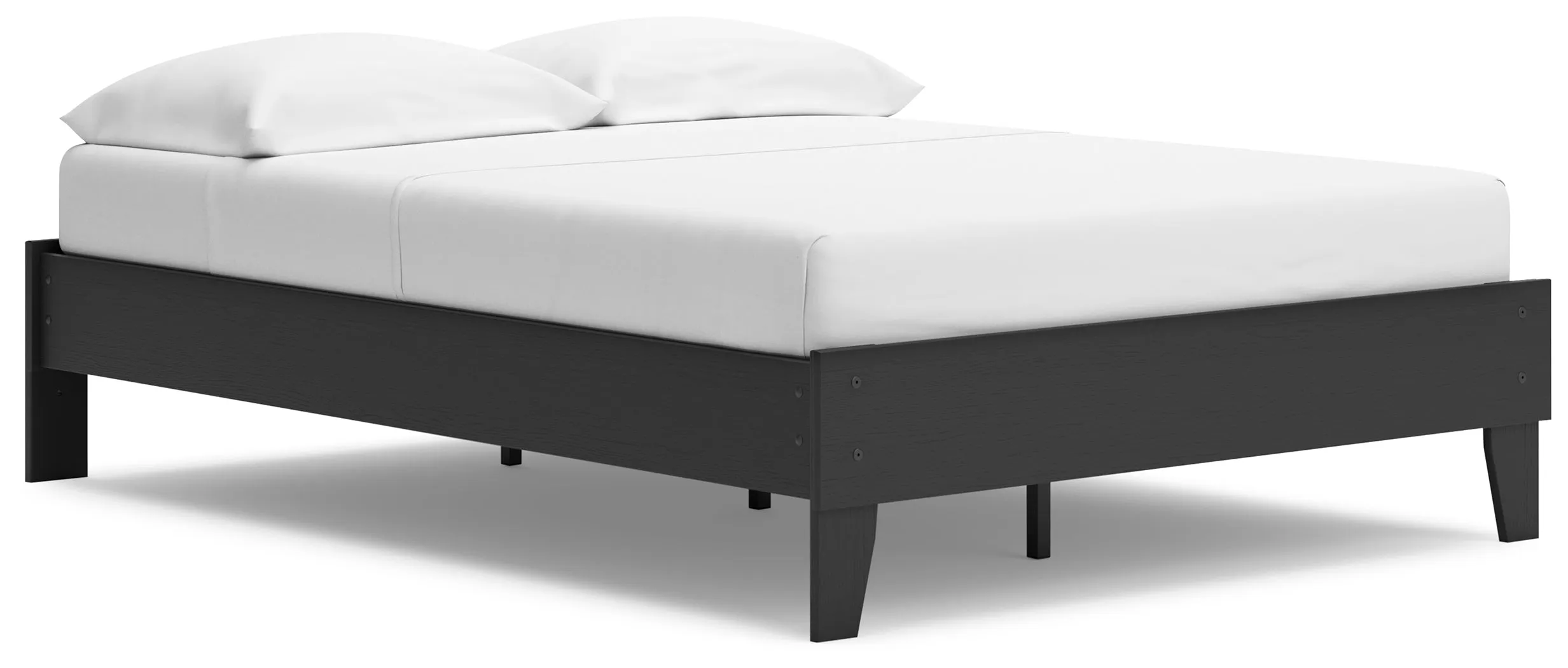 Socalle Full Platform Bed with 2 Nightstands in Black