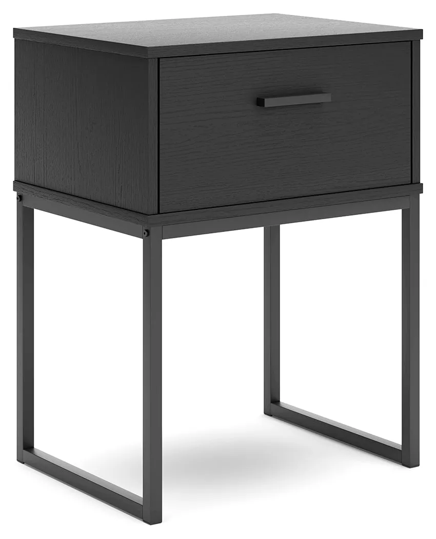 Socalle Full Platform Bed with 2 Nightstands in Black