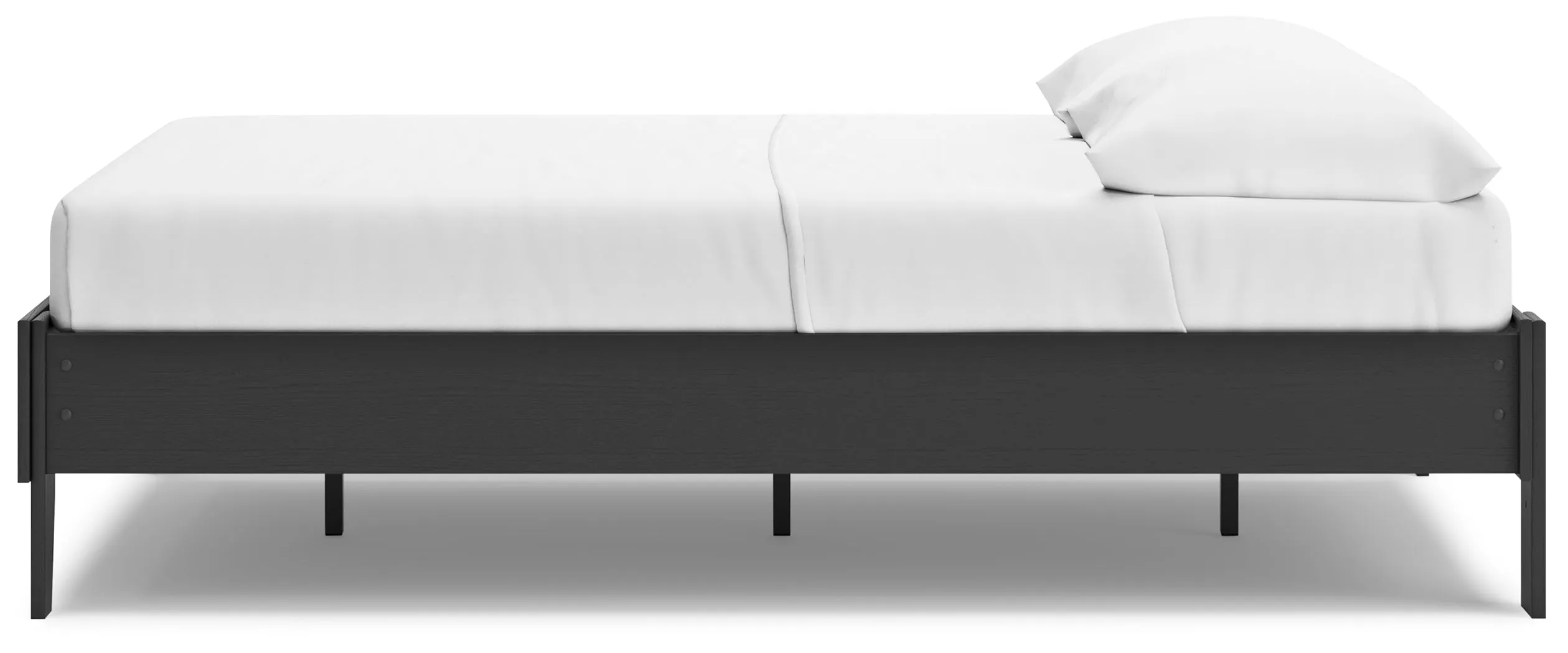 Socalle Full Platform Bed with 2 Nightstands in Black