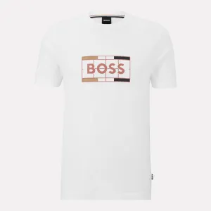 Tessler Slim-Fit T-Shirt with Tennis Inspired Logo / White