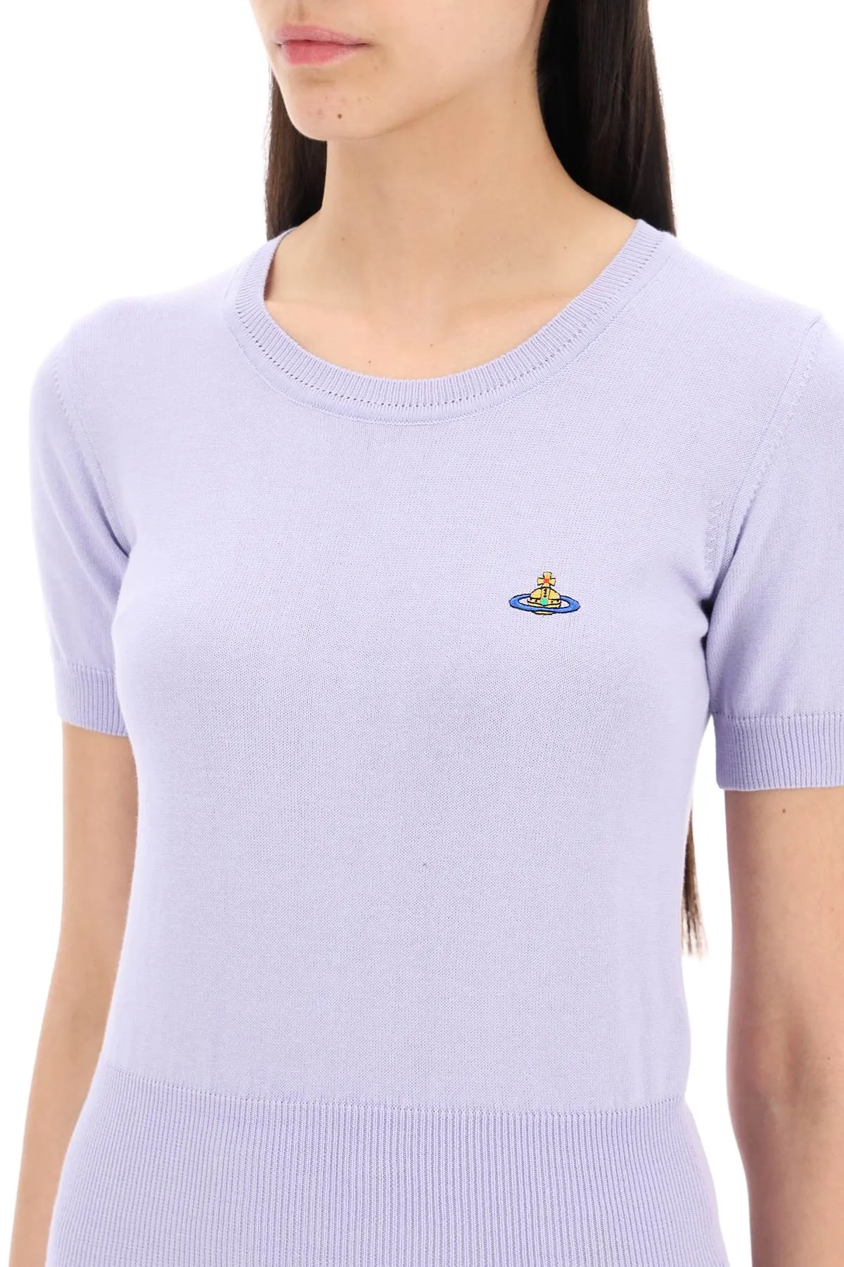 VIVIENNE WESTWOOD bea short-sleeve sweater with orb embroidery